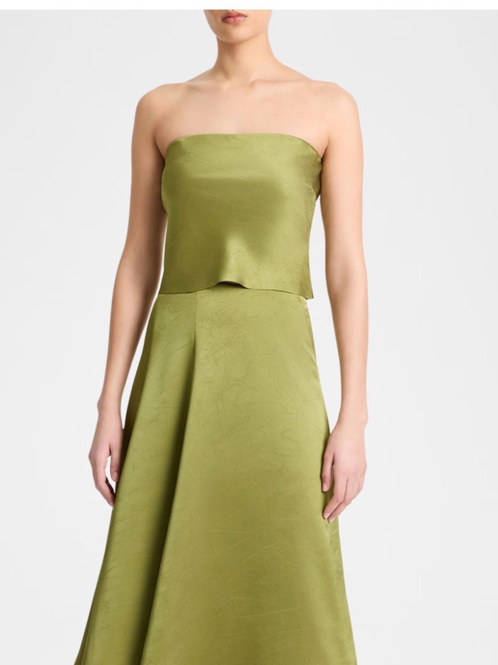 NEW Vince Detachable-Strap Satin Top in Herbaria Sz 14